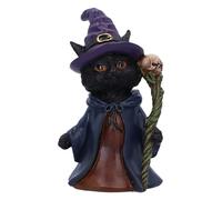 Nemesis Now Whiskered Wizard 14 cm, resina, nero, figura di gatto, ornamento a forma di gatto nero, regalo da collezione, fusa nella migliore resina, sapientemente dipinto a mano