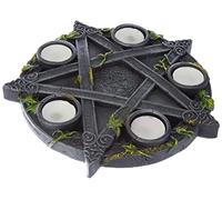 Nemesis Now Wiccan - Portacandela a pentacolo in Resina, 28 cm, Nero, Taglia Unica