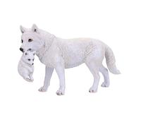 Nemesis Now Winter Bond Wolves - Statuina bianca, 30 cm