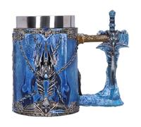 Nemesis Now World of Warcraft - Boccale da birra con il Re dei Lich, in resina, blu, ufficiale World of Warcraft, inserto rimovibile in acciaio inossidabile, fuso in resina di alta qualità,