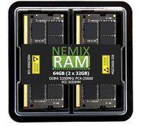 NEMIX RAM Kit di memoria SODIMM senza buffer DDR4 3200MHZ PC4-25600 2Rx8 1.2V 260-PIN ECC senza buffer da 64 GB (2 x 32 GB)
