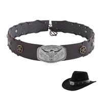 nemokamai Fasce per cappello da cowboy per uomo e donna, fascia per cappello in pelle per cappelli in feltro Fedora occidentale, accessori per cappelli vintage, multicolore, Multi, taglia unica