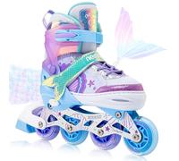 NEMONE Sirena Pattini in Linea Bambina Regolabili 8 Ruote Pattini in Linea per Bambino Bambini Regalo,Indoor Principianti Inliner Outdoor