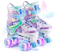 NEMONE Sirenetta Pattini a Rotelle Bambina Regolabili 8 Ruote Pattini a Rotelle per Bambino Bambini Regalo Indoor Outdoor