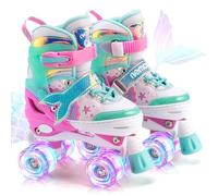 NEMONE Sirenetta Pattini a Rotelle Bambina Regolabili 8 Ruote Pattini a Rotelle per Bambino Bambini Regalo Indoor Outdoor