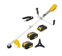 Nemura Decespugliatore batteria 40 V - L: 43 cm + Filo + Lama + 2 Batterie 4 Ah e Caricatore Rapido - Utensili da giardino di qualità - Marca Francese