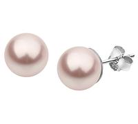 Nenalina, orecchini di perle da donna, orecchini, perla 10 mm, rosa, argento sterling 925, 842402-192