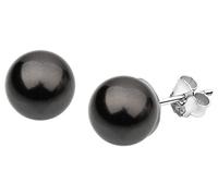 Nenalina, orecchini di perle da donna, orecchini, perla 8 mm, nero, argento sterling 925, 842401-197
