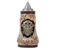 NENBOLEC Boccale di Birra Tedeschi Germania Stemma Oktoberfest Beer Stein Mug con Coperchio per Compleanno Regalo Uomini Padre Marito 1.0 Liter