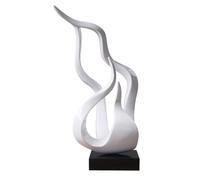 NENBOLEC Moderna Scultura Soprammobili Astratto Decorazione Figurina Fiamma Regalo Statuetta Casa Ornamento Statua Resina Arte Bianca 42cm