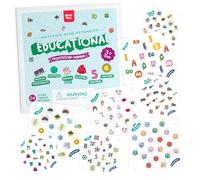 Nene Toys 24 modelli tematici per l'ingrandimento del gioco di memoria Ladybug's - Schede di memoria con immagini con numeri, lettere, animali e parti del corpo - diversi livelli di difficoltà