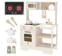 Nene Toys Cucina Giocattolo per Bambini - Cucina in Legno per Bambini con Luci e Suoni, Microonde e Forno, Ripiani e Ganci + Accessori - Gioco Montessori dai 3 Anni - Idea Regalo Bambina e Bambino