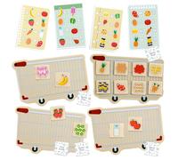 Nene Toys La Mia Lista della Spesa - Gioco da Tavolo per Contare, Memoria e Abbinare da 3 Anni - Gioco Montessori Educativo in Legno con Pezzi Magnetici - Regalo Bambini 3 4 5 6 7 Anni Maschi Femmine