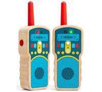 Nene Toys Walkie Talkie in Legno per Bambini - Vere Radio a 2 Vie, Portata 500 m - Push-to-Talk, Canale Unico - Faggio FSC®, Sicuro & Durevole - Gioco Interni/Esterni, Idea Regalo 2-8 Anni