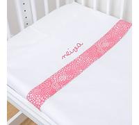 Nenel Completo da lenzuoli Personalizzati Ricamati con il nome dei bebè - Completo 3 Pezzi (Lenzuolo sotto + Lenzuolo + Federa per Cuscino) - Pioggia di Stelle - Culla 60x120 cm