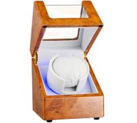 NENGKAFU Avvolgitore per orologi automatici, carica orologi automatico con motore silenzioso, scatola carica orologi cantare con luce LED, morbido e cuscino in velluto, carica orologi con un aspetto