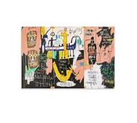 NENGKUAI Poster artistico da parete con immagine di Jean-Michel Basquiat History of the Black People Painting, stampa artistica da parete su tela, senza cornice, 40 x 60 cm