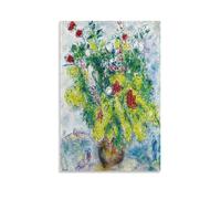 NENGKUAI Poster di Marc Chagall, stampa artistica da parete su tela, motivo: mimose con fiori, senza cornice, 60 x 90 cm