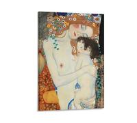 NENGKUAI Stampa artistica da parete su tela con immagine di Gustav Klimt con madre e figlio; 50 x 75 cm