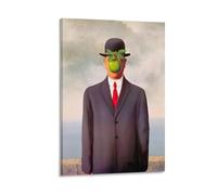 NENGKUAI Stampa artistica da parete su tela, motivo: René Magritte Il figlio dell'uomo (1964), con cornice, 20 x 30 cm