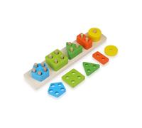 Nenitus Montessori 1 2 3 anni, giocattolo Montessori impilabili geometrici in legno, giocattolo educativo, regalo bambini piccoli e neonati.