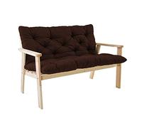NENIUX Cuscini per panca a dondolo con schienale, 2-3 posti, cuscino di ricambio, antiscivolo, per mobili reclinabili, patio, portico, sedie da giardino, esterni/interni, 120 x 100 x 8 cm, marrone