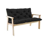 NENIUX Cuscini per panca a dondolo con schienale, 2-3 posti, cuscino di ricambio, antiscivolo, per mobili reclinabili, patio, portico, sedie da giardino, esterni/interni, 100 x 100 x 8 cm, nero