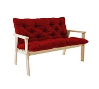NENIUX Cuscini per panca a dondolo con schienale, 2-3 posti, cuscino di ricambio, antiscivolo, per mobili reclinabili, patio, portico, sedie da giardino, esterni/interni, 120 x 100 x 8 cm, rosso