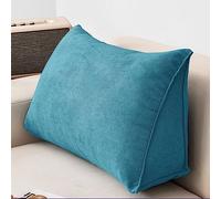 NENIUX Grande cuscino a cuneo da lettura, cuscino triangolare per schienale, cuscino di supporto lombare/schiena, con fodera rimovibile, per divano e divano Tatami Home, 100 x 35 x 20 cm, blu