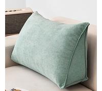 NENIUX Grande cuscino a cuneo da lettura, cuscino triangolare per schienale, cuscino di supporto lombare/schiena, con fodera rimovibile, per divano e divano Tatami Home, 60 x 35 x 20 cm, verde
