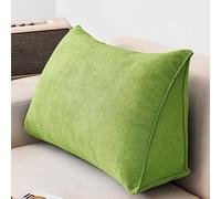 NENIUX Grande cuscino a cuneo da lettura, cuscino triangolare per schienale, cuscino di supporto lombare/schiena, con fodera rimovibile, per divano e divano Tatami Home, 60 x 35 x 20 cm, verde scuro