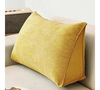 NENIUX Grande cuscino a cuneo da lettura, cuscino triangolare per schienale, cuscino di supporto lombare/schiena, con fodera rimovibile, per divano e divano Tatami Home, 100 x 35 x 20 cm, giallo