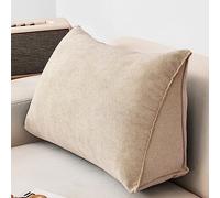 NENIUX Grande cuscino a cuneo da lettura, cuscino triangolare per schienale, cuscino di supporto lombare/schiena, con fodera rimovibile, per divano e divano Tatami Home, 70 x 35 x 20 cm, cammello