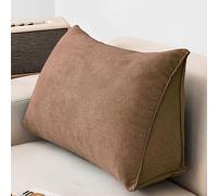 NENIUX Grande cuscino a cuneo da lettura, cuscino triangolare per schienale, cuscino di supporto lombare/schiena, con fodera rimovibile, per divano e divano Tatami Home, 120 x 35 x 20 cm, marrone