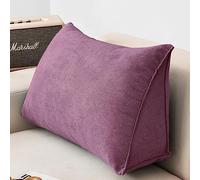 NENIUX Grande cuscino a cuneo da lettura, cuscino triangolare per schienale, cuscino di supporto lombare/schiena, con fodera rimovibile, per divano e divano Tatami Home, 120 x 35 x 20 cm, viola