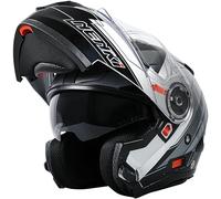 NENKI Casco modulare integrale da moto con doppia Visiera per uomo e donna, ECE 22.06, M-XXL