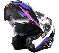 NENKI Casco modulare integrale da moto con doppia Visiera per uomo e donna, ECE 22.06, M-XXL