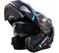 NENKI Casco modulare integrale da moto con doppia Visiera per uomo e donna, ECE 22.06, M-XXL