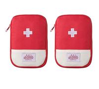 NentMent Confezione da 2 borse di pronto soccorso vuote, piccole, 17,8 x 12,7 cm, organizer portatile per viaggi, strumenti medici, medicine, emergenze, esterni, casa, ufficio, auto, barca, campeggio,