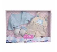 Nenuco - Abbigliamento: Salopette, stivaletti e cardigan color terra e blu
