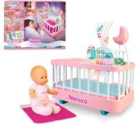 Nenuco culla per una dolce nanna, bambola 35 cm, culla interattiva e accessori.