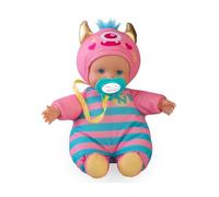 Nenuco Monster Friends Pink, Mini Bambole Bambino Mostri 15 cm, Corpo Morbido e Abito con un Design Rosa Pastello, Ciuccio Personalizzato, Collezione Modelli, Famosa (NFNB1100)