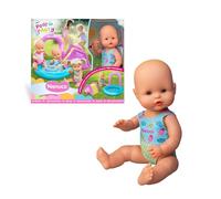 Nenuco Festa in Piscina, Bambole Bambino 35 cm con la sua propria piscina gonfiabile con scivolo, corpo duro con costume da bagno stampato, riempie la piscina d'acqua e scivola al Bambola, famosa