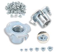 Nenull 60 dadi a innesto M5 x 8 mm, in acciaio al carbonio zincato con 4 punte, per legno, tavole, mobili, artigiani, costruzioni, pareti da arrampicata, kit di viti, fai da te
