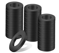 Nenull Rondelle piatte M5 x 10 mm, 100 pezzi, colore nero, rondelle distanziali in acciaio al carbonio, rondelle per riparazioni domestiche, viti filettate
