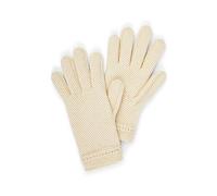 NEO B - CASHMERE | Guanti Cashmere donna | Guanti Cashmere Trama Nido d’Ape |100% Cashmere pregiato | Filato Cardiff | Taglia M | Made in Italy | Panna