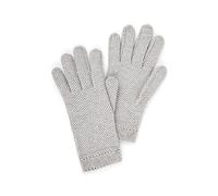 NEO B - CASHMERE | Guanti Cashmere donna | Guanti Cashmere Trama Nido d’Ape |100% Cashmere pregiato | Filato Cardiff | Taglia M | Made in Italy | Grigio Chiaro