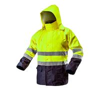 Neo - Giacca di sicurezza con strisce riflettenti EN ISO 20471, giacca di avvertimento, giacca da lavoro, di sicurezza, ad alta visibilità, taglie S-3XL, colore arancione e giallo neon, giallo fluo, S