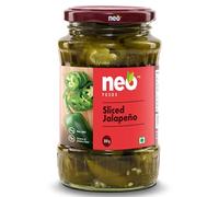 Neo Jalapenos a fette 350 g I Pronto da mangiare, ricco di fibre l Jalapenos sottaceto l Gustare come condimento per pizza, pasta, insalate, hamburger e involtini l Non OGM, 100% vegano (confezione da