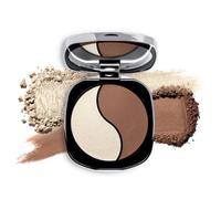NEO MAKE UP Palette Contouring Viso con Specchio - Palette Ombretti - Bronzer in Polvere & Illuminante Viso - Intense Serum Bronzing and Highlighting Powder- Tonalità Fredde - 02 ICE MILKSHAKE